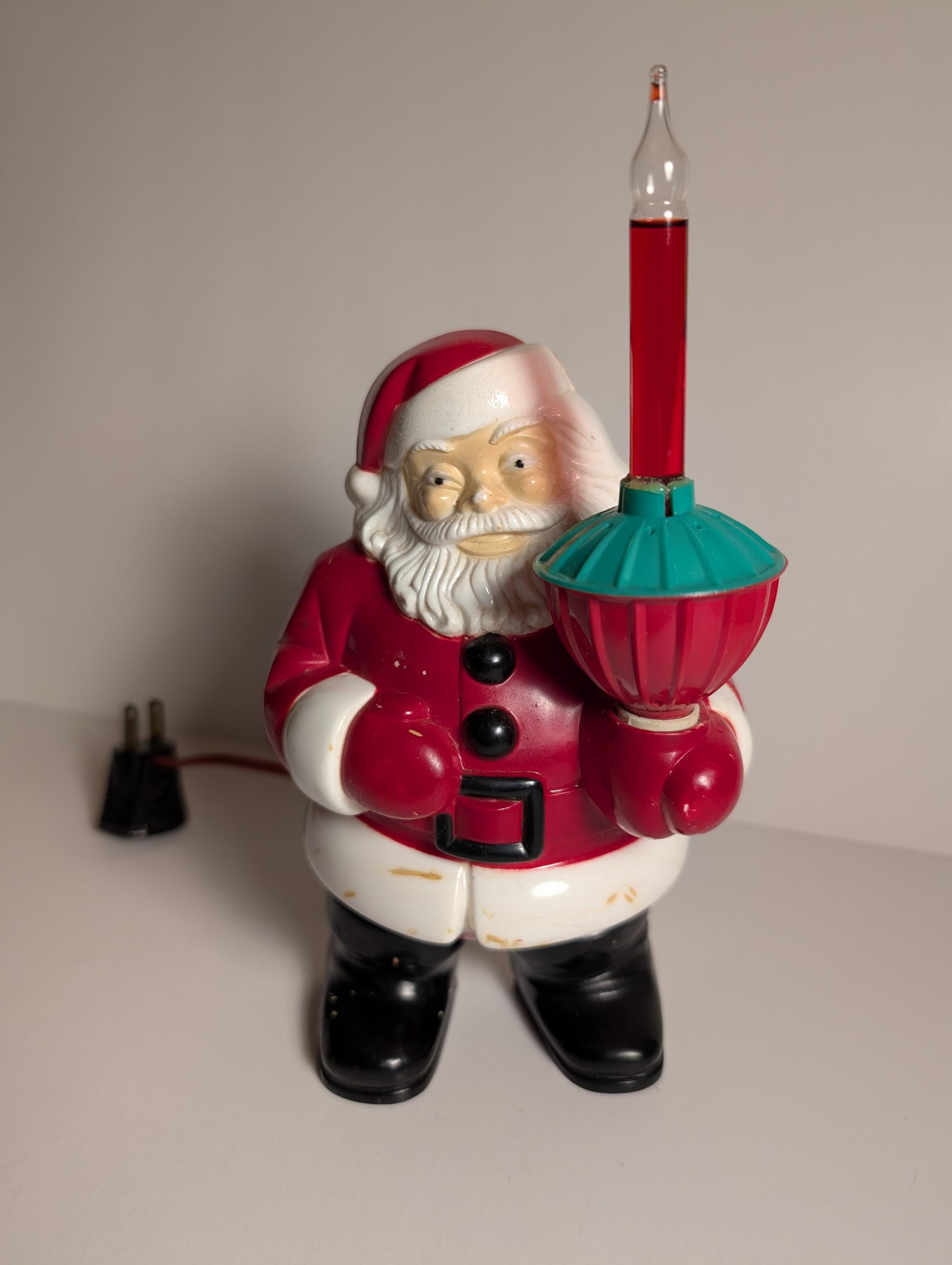 Vintage Royal Electric Co Flat Back Bubble Light SANTA CLAUS