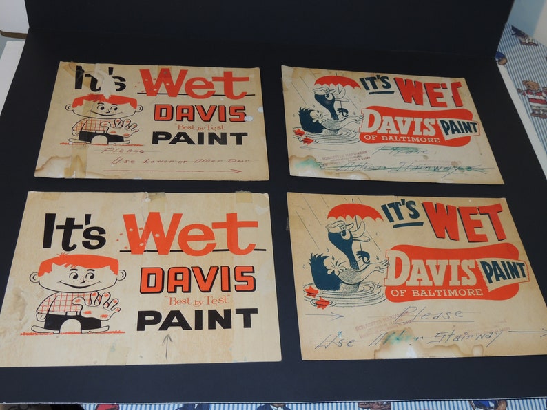 PA Paper Advertising Signs As-Is Lot Of 5 Davis Paint Of Baltimore Schaeffer Hardware Bellefonte