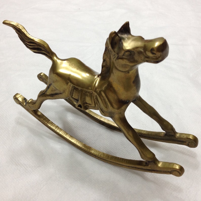 Solid Brass 7 Inch Rocking Horse India Vintage Metal Art Etsy