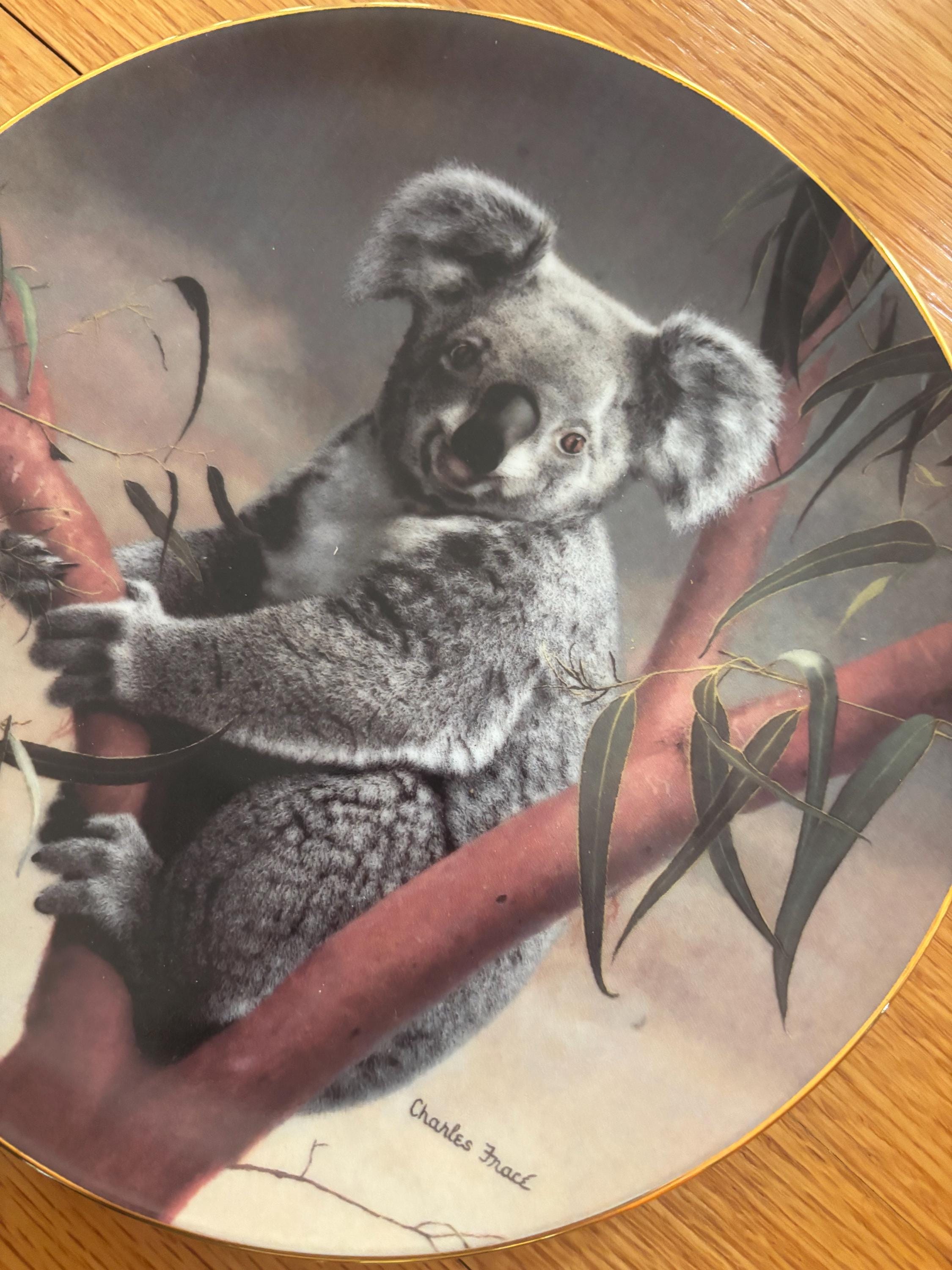 The Koala Ceramic Collector Plate Charles Frace 1st Issue 1990 8in