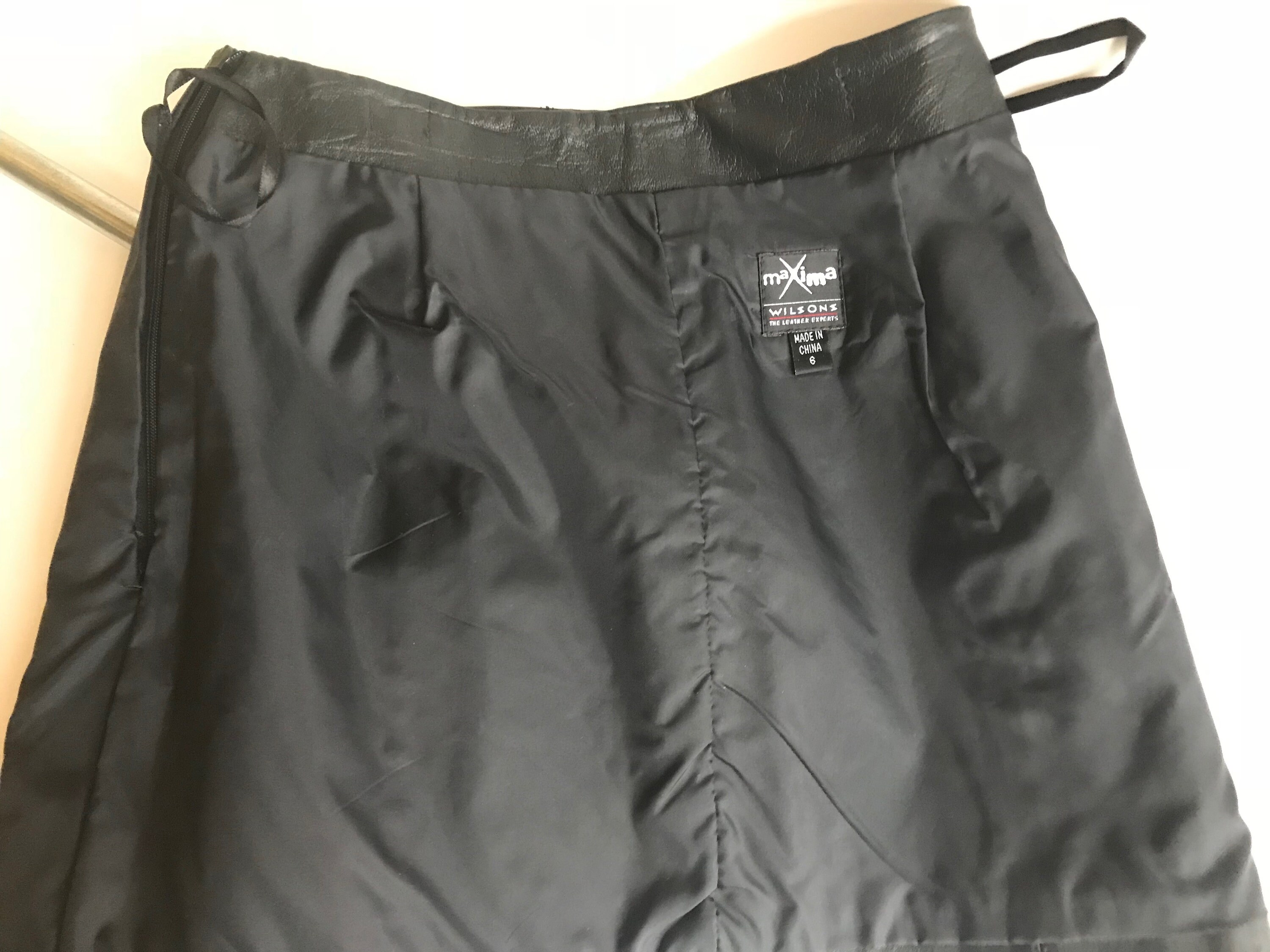 Wilson's Maxima Black Leather Mini Skirt Zip No Faults Size 6 - Etsy