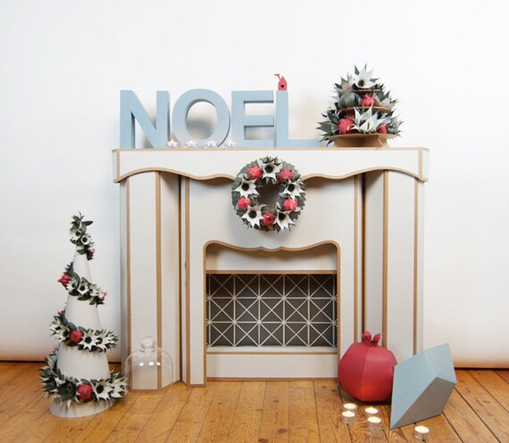 3d Life Size Christmas Paper Fireplace Custom Fireplace Etsy