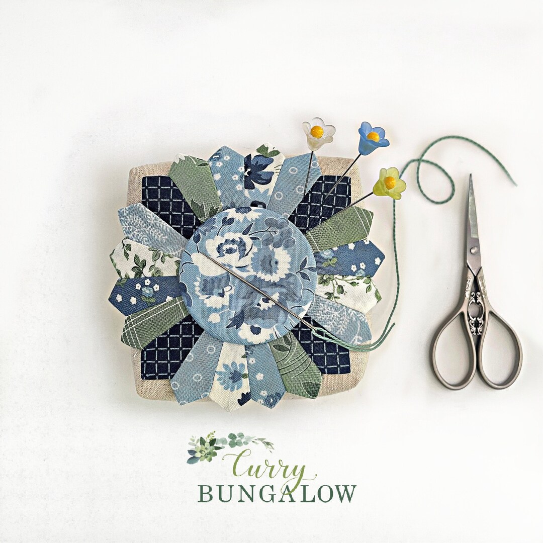 Dreamy Dresden Linen Pincushion Needle Minder Nantucket Etsy