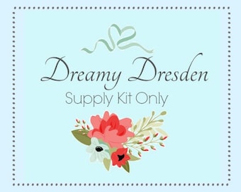 Dreamy Dresden Thread Catcher Supply Kit - to make  Pincushion Scrap Bag Combination - Sewing Accessory from Curry Bungalow