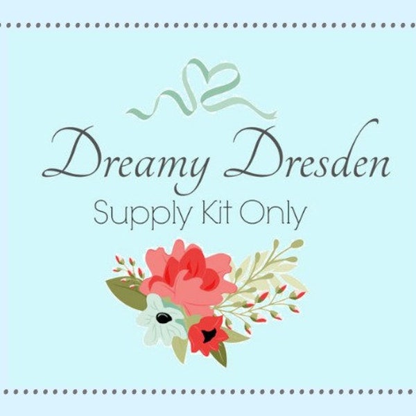 Dreamy Dresden Thread Catcher Supply Kit - to make  Pincushion Scrap Bag Combination - Sewing Accessory from Curry Bungalow