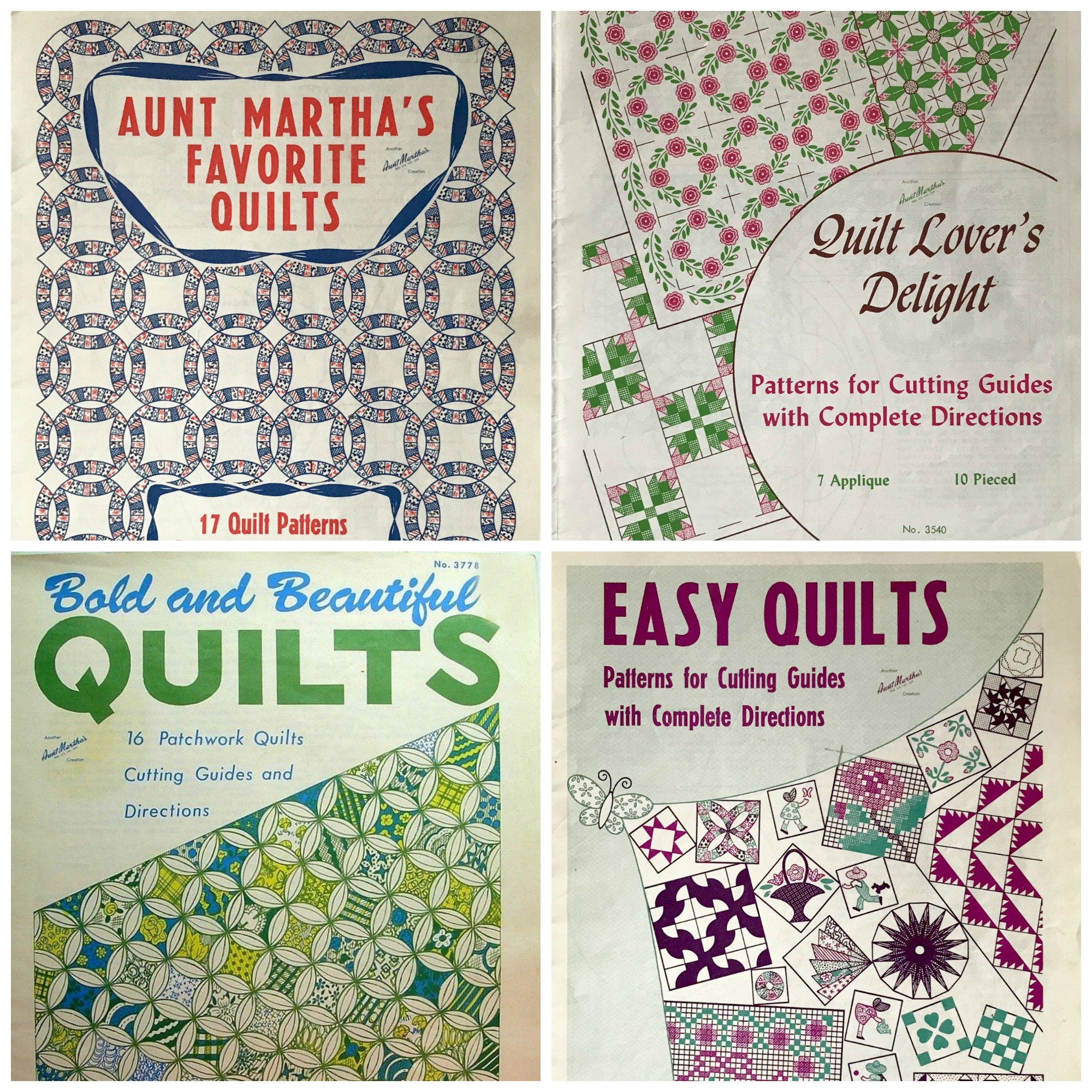 Vintage Aunt Martha's Favorite Quilts 17 Quilt Patterns