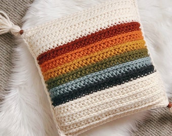 Better Days Pillow | Crochet Pattern PDF | Crochet Pillow Pattern | Crochet Rainbow Pillow | Crochet Home Decor | Crochet Pillow Cover