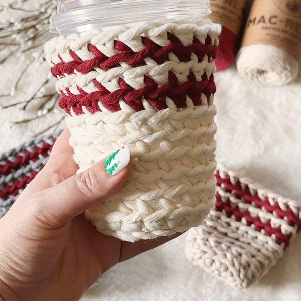 Cold Cup Cozy Trio | Crochet Pattern | PDF Pattern | Crochet Cup Cozy | Crochet Gifts | Crochet Pattern Set | Iced Coffee Cozy | Christmas