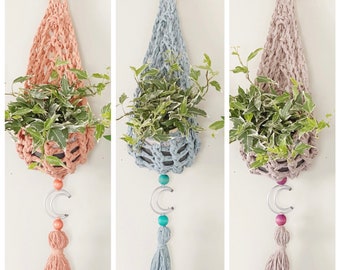 Cozy Cable Plant Hanger Pattern | Crochet Pattern PDF | Crochet Plant Hanger | Handmade Plant Hanger | Boho Plant Hanger | Hanging Basket