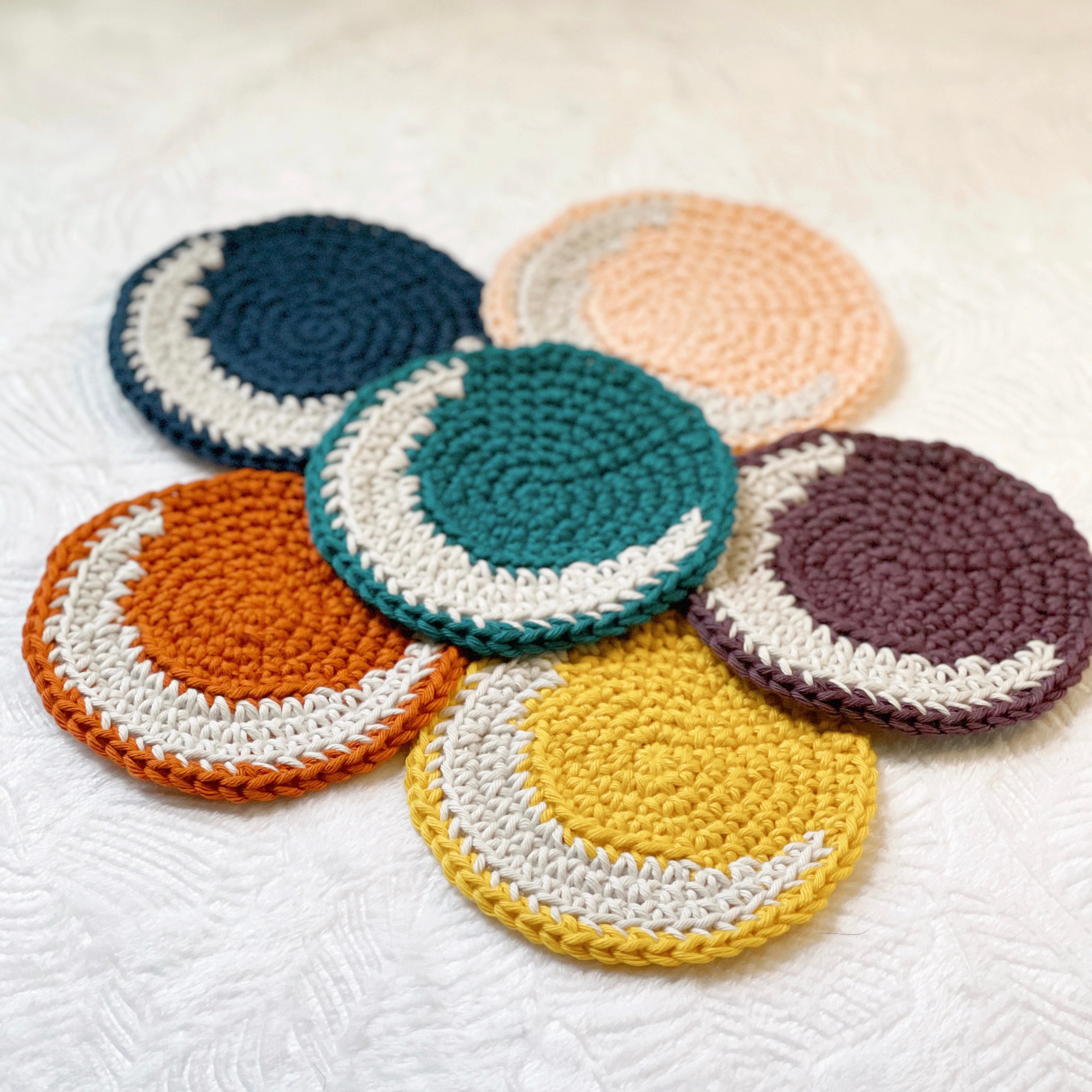 Moon Rug Coaster Harvest Moon Coasters | Crochet Coasters | Fall Decor | Crochet Moon ...