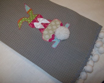 Decorative Tea Towel/ Appliquéd Tea Towel/Easter Tea Towel/
