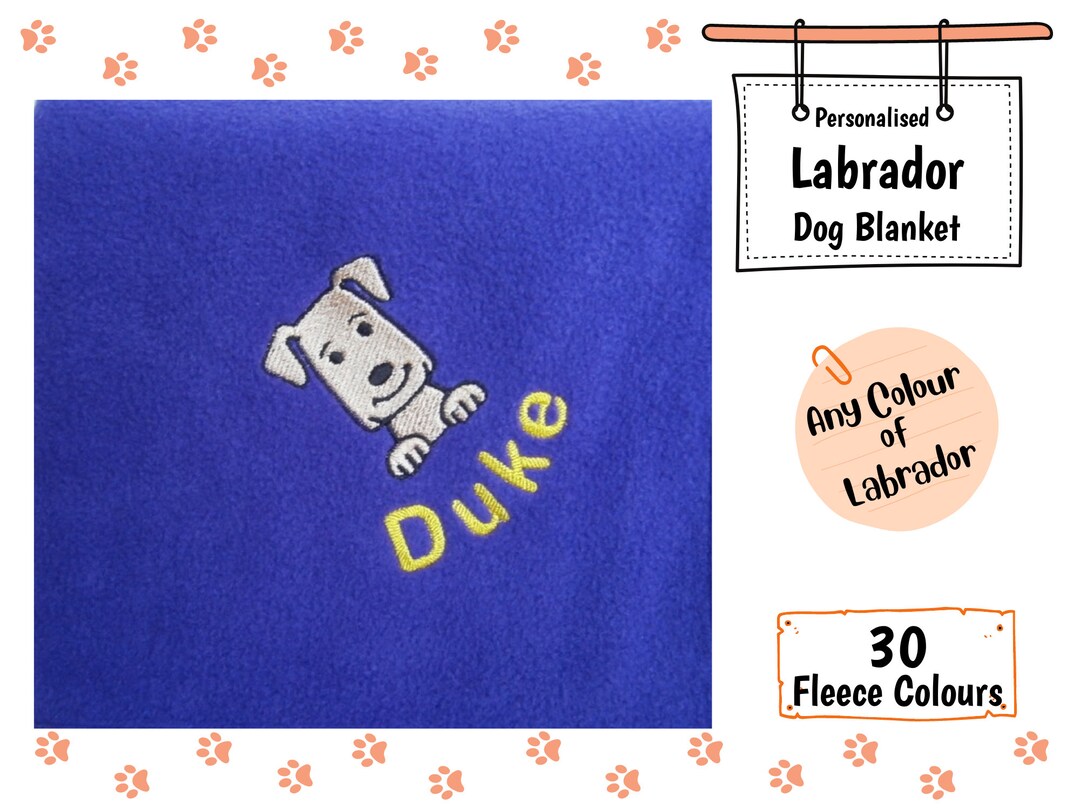 Dog Blanket Labrador Personalised Blanket Puppy Blanket Etsy