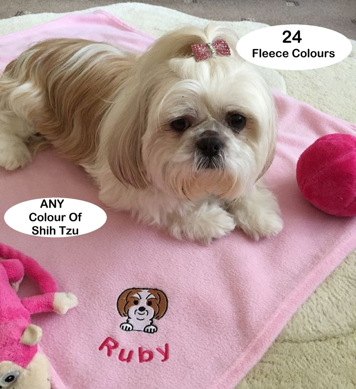 Shih Tzu Blanket Personalised Embroidered Dog Blanket Anti Etsy
