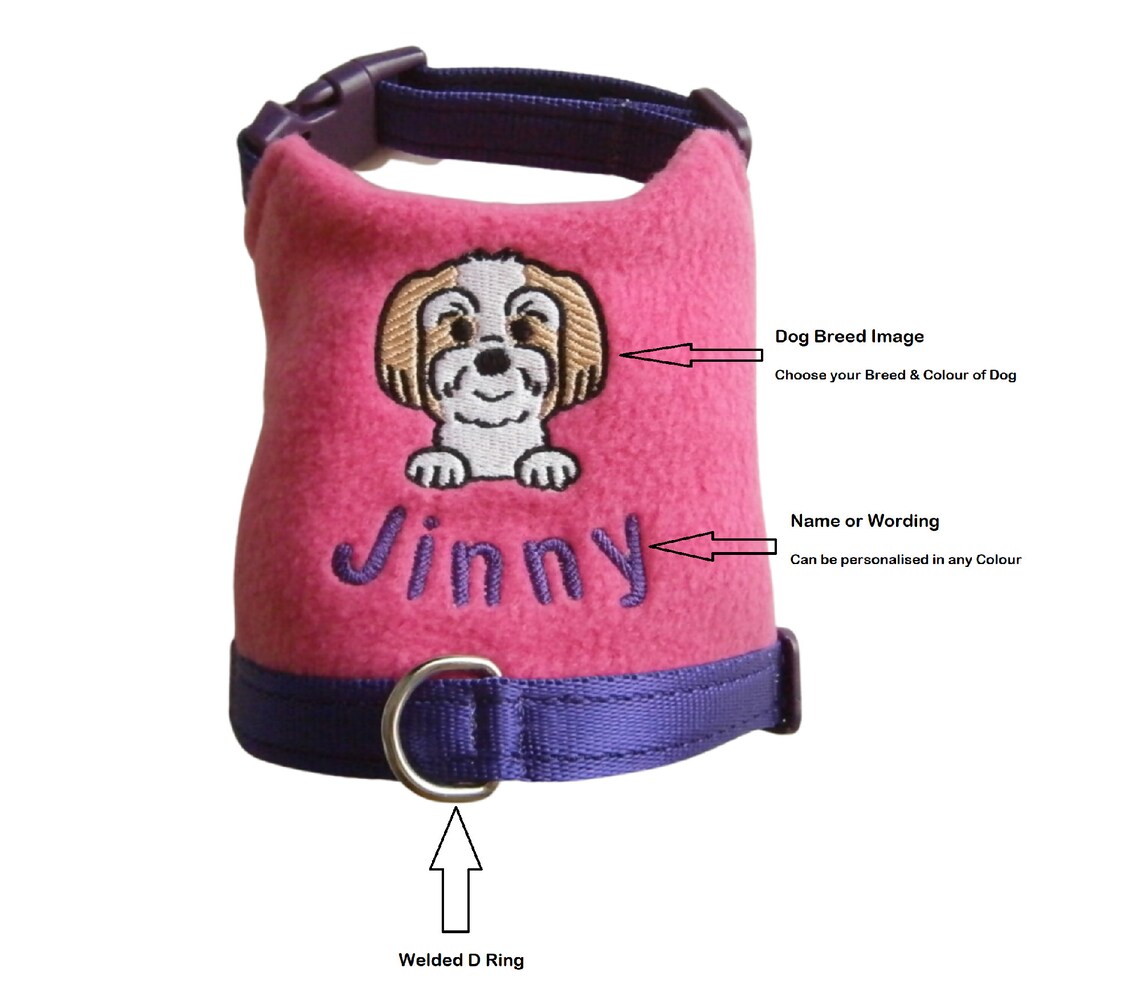 Dog Harness No Rub Under Front Legs Made to Measure Soft Dog Etsy