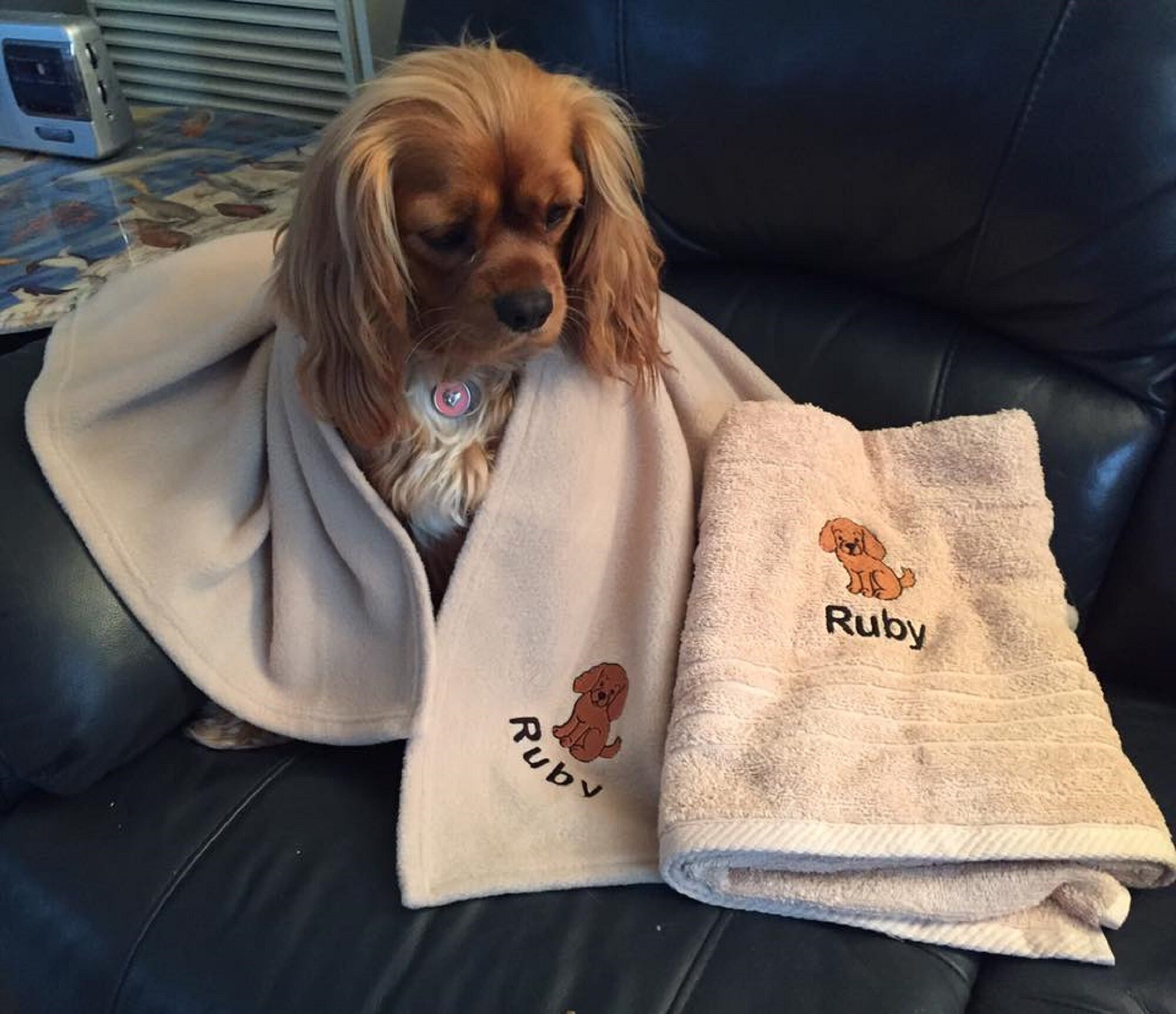 Bath Towel Personalised Embroidered Bath Towel Dog Image Etsy