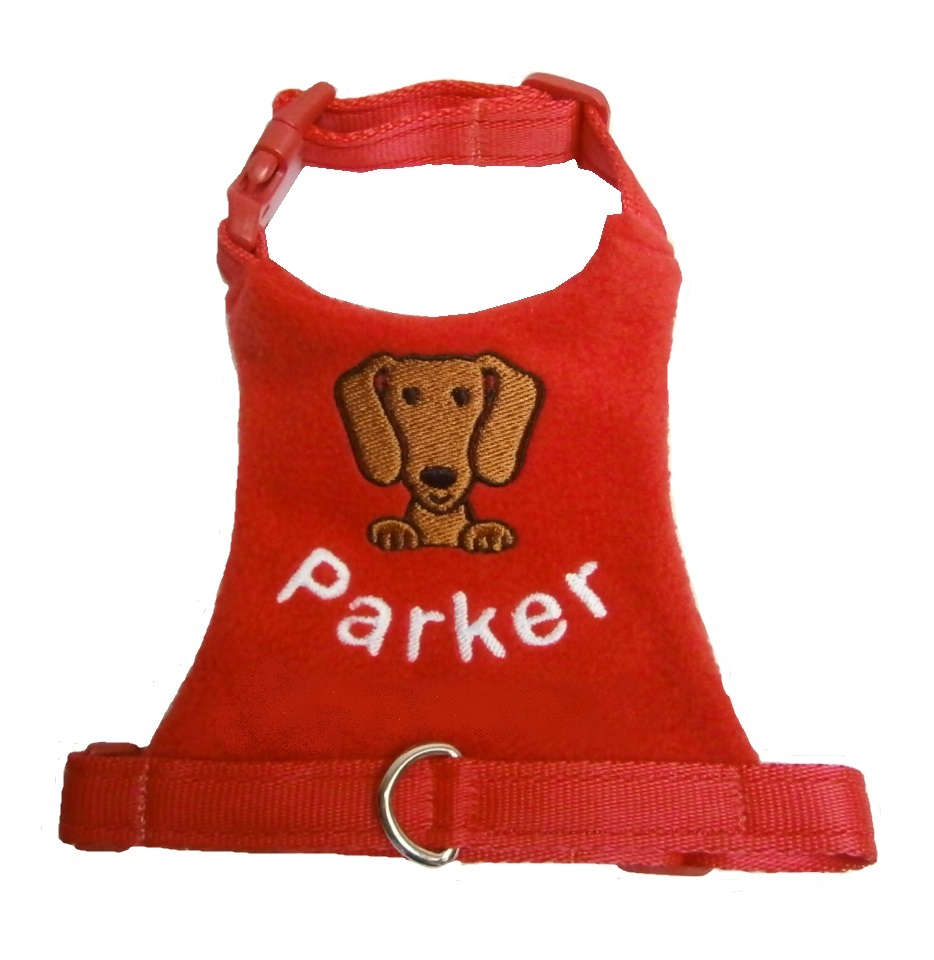 DACHSHUND Dog Harness Personalized Embroidered Fleece Vest Etsy