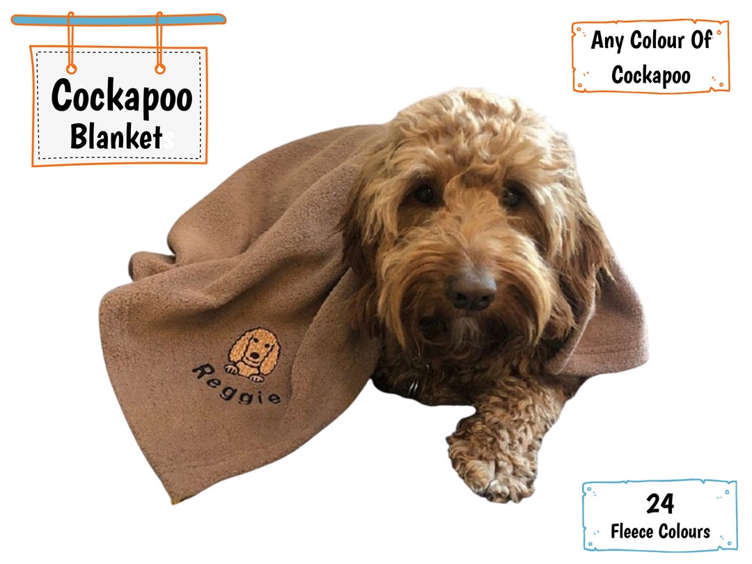 Cockapoo Blanket Personalised Embroidered Dog Blanket Soft Etsy