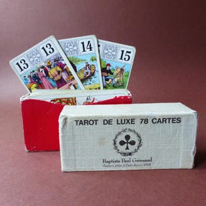 Cartas de Tarot de Luxe francesas antiguas, Baptiste Paul Grimaud, alrededor de la década de 1950.