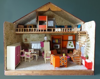 Antikes Haus aus altem Holz fabriquée à la main en OOAK, Frankreich, années 1960