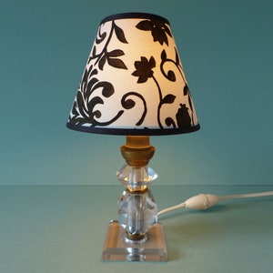 French  Glass and Brass Boho Table Lamp in the style of Adnet - 1950&#39;