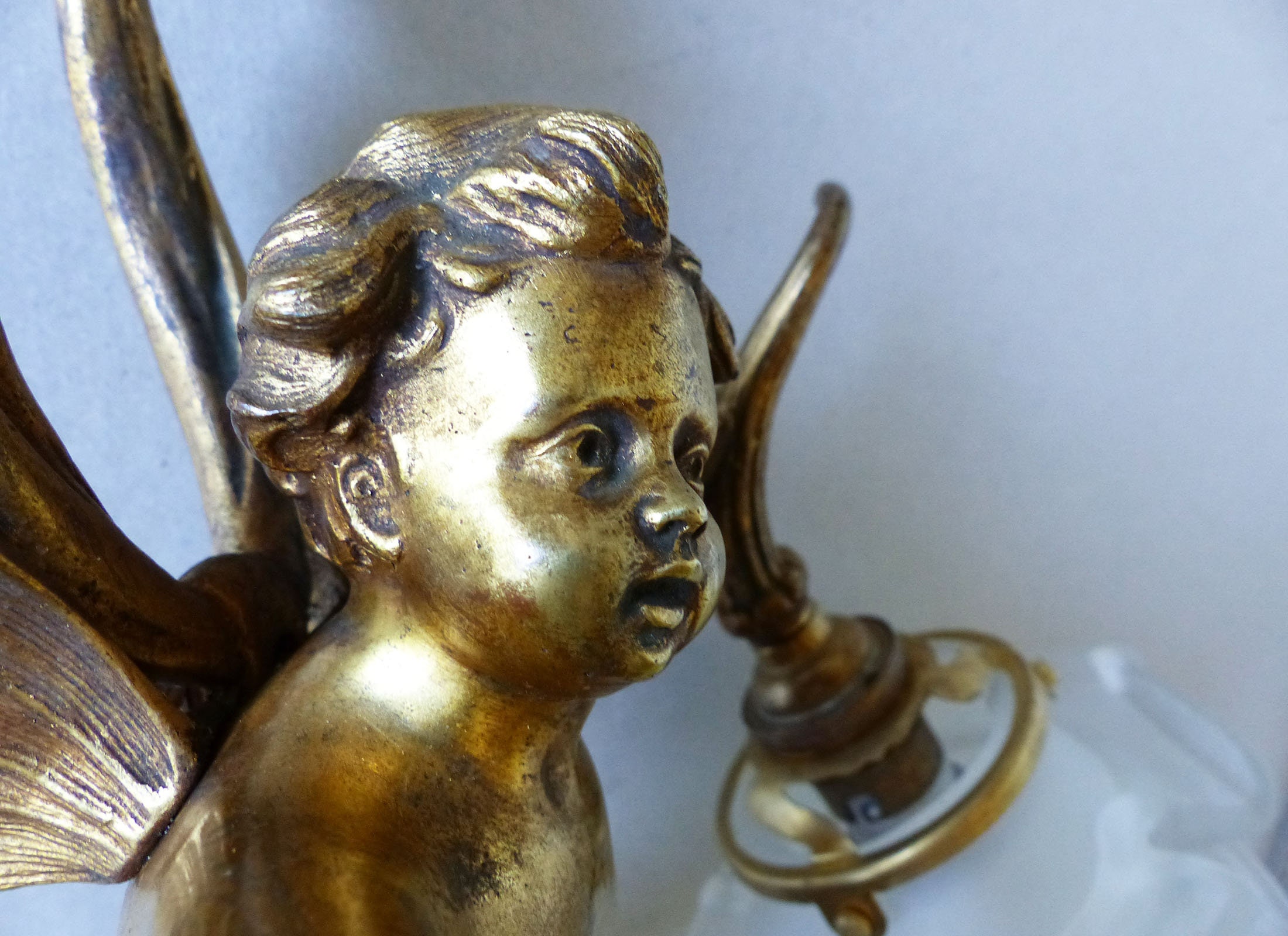 French Flying Cherubs Pair Solid Bronze Cherub Wall Sconces | Etsy