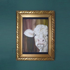 Original Cow Framed Painting - OOAK - Gallery Wall Set - Cow Art  - L1