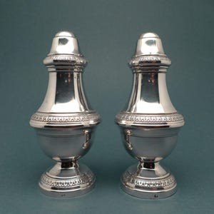 Vintage  French Silver Salt and Pepper Set