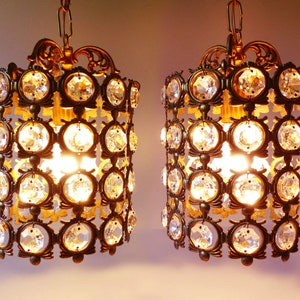 French Vintage Glass Prisms Lanterns  1960&#39; - New Rewired Midcentury Lanterns