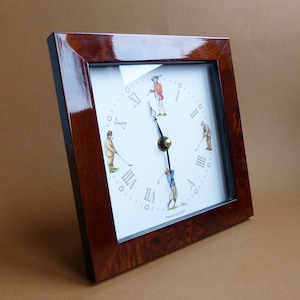 Bryn Parry Studios Square Desk Clock Golfer