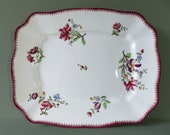 Antique Faience Hand-Painted Dish made by Sarreguemines - pattern Strasbourg 1900s