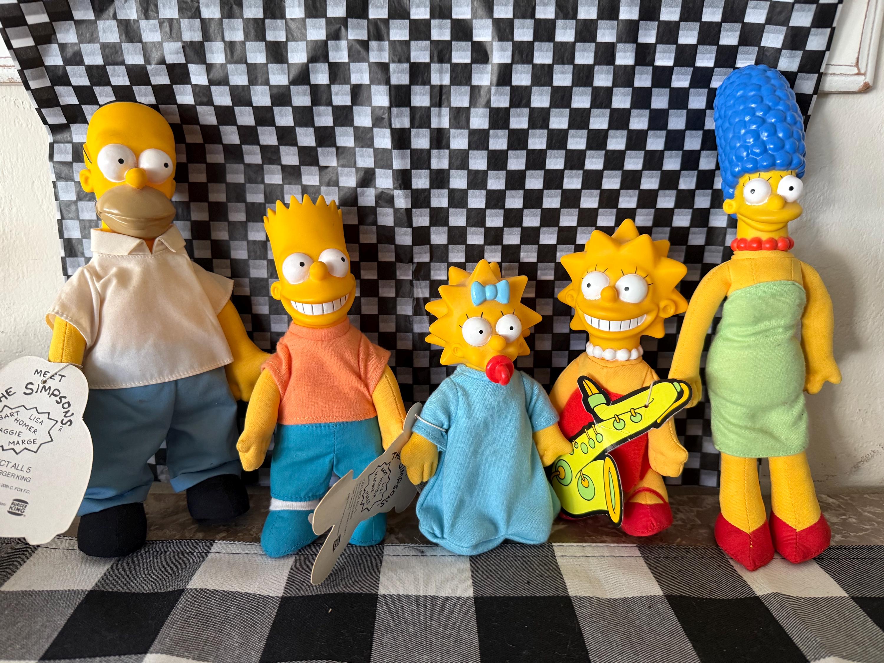 【ヴィンテージ】ザ.シンプソンズ　フィギュア3体セット バーガーキング　1990 Vintage 1990 The Simpsons Burger King Plush Dolls, Complete