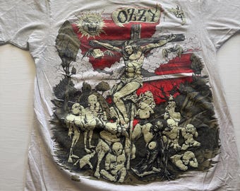 Vintage 90s Ozzy Osbourne 1991 Glow in the Dark Tour T-shirt