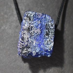AZURITE Crystal Natural Pendant  with cord Azurite natural crystal pendant