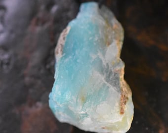Peruvian Blue Opal rough Pendant • Beautiful Sky Blue Rough Opal pendant,Andean Blue Opal Necklace,Meditation Stone,Healing Stone