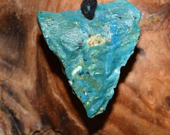 Blue Opal rough Pendant •Peruvian Beautiful Sky Blue Rough Opal pendant,Andean Blue Opal Necklace,Meditation Stone,Healing Stone