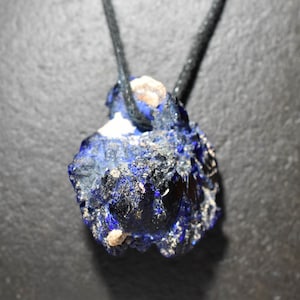 AZURITE Crystal Natural Pendant  with cord Azurite natural crystal pendant