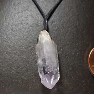 Amethyst Quartz crystal Pendant Necklace Natural Vera Cruz Mexico Crystal Necklace Bead