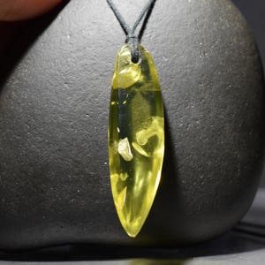 Amber Pendant Copal Columbian  hand polished natural stone Bead with insect fossils