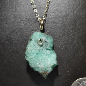 Emerald Crystal Druzy Pendant set in Solid 14kt gold Genuine Colombian Muzo Emerald