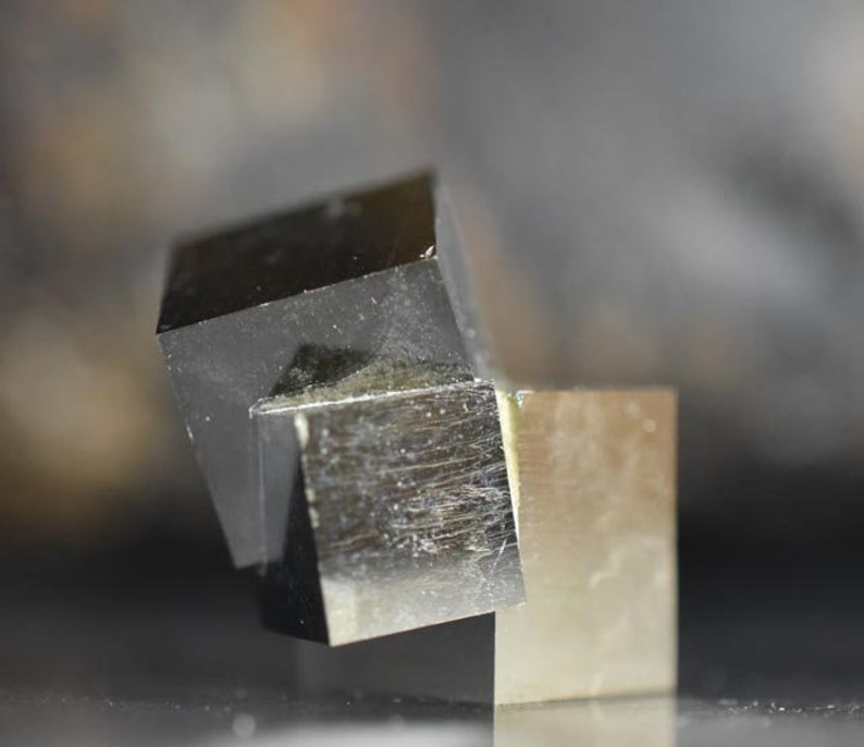 Pyrite Spain Navajun Cube Entwined Lustrous Mine Cluster Interlocking Natural Crystal Cubes La Rioja Spain