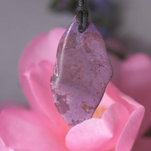 Purple Jade Pendant Jadeite Turkey Natural Pendant ,Purple Jade Necklace Hand cut Jade Bead pendant