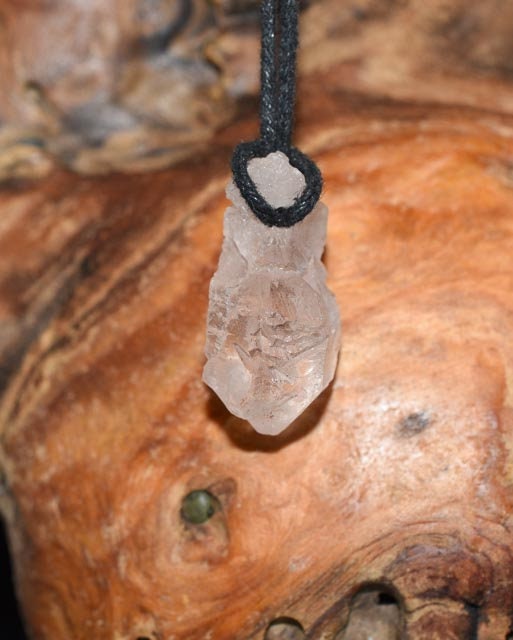 Nirvana Quartz Pendant Ice Quartz crystal Himalayan Ice Quartz Pendant Necklace Natural Crystal Pink Stone