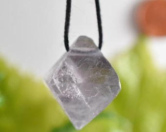 Fluorite Octahedron natural crystal pendant ,Octahedron flourite pendant,Healing fluorite pendant crystal