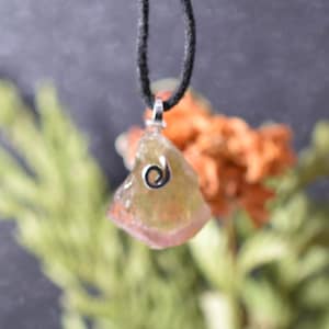 Watermelon Tourmaline Natural uncut crystal Pendant, watermelon tourmaline bead pendant Watermelon tourmaline set in sterling silver