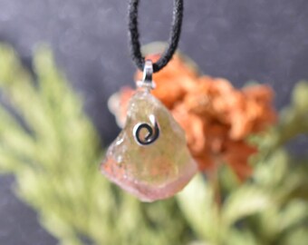 Watermelon Tourmaline Natural uncut crystal Pendant, watermelon tourmaline bead pendant Watermelon tourmaline set in sterling silver