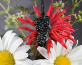 Tektite Pendant , Tektite Black meteorite necklace Tektite Bead Necklace Tektite Bead pendant