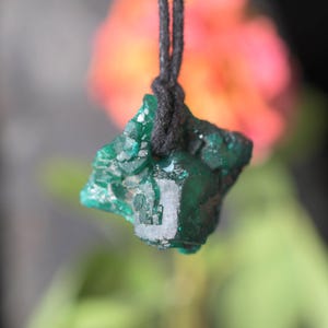 Dioptase Ashirite Pendant ,Raw Crystal Druzy Pendant Cabochon, Dioptase Necklace