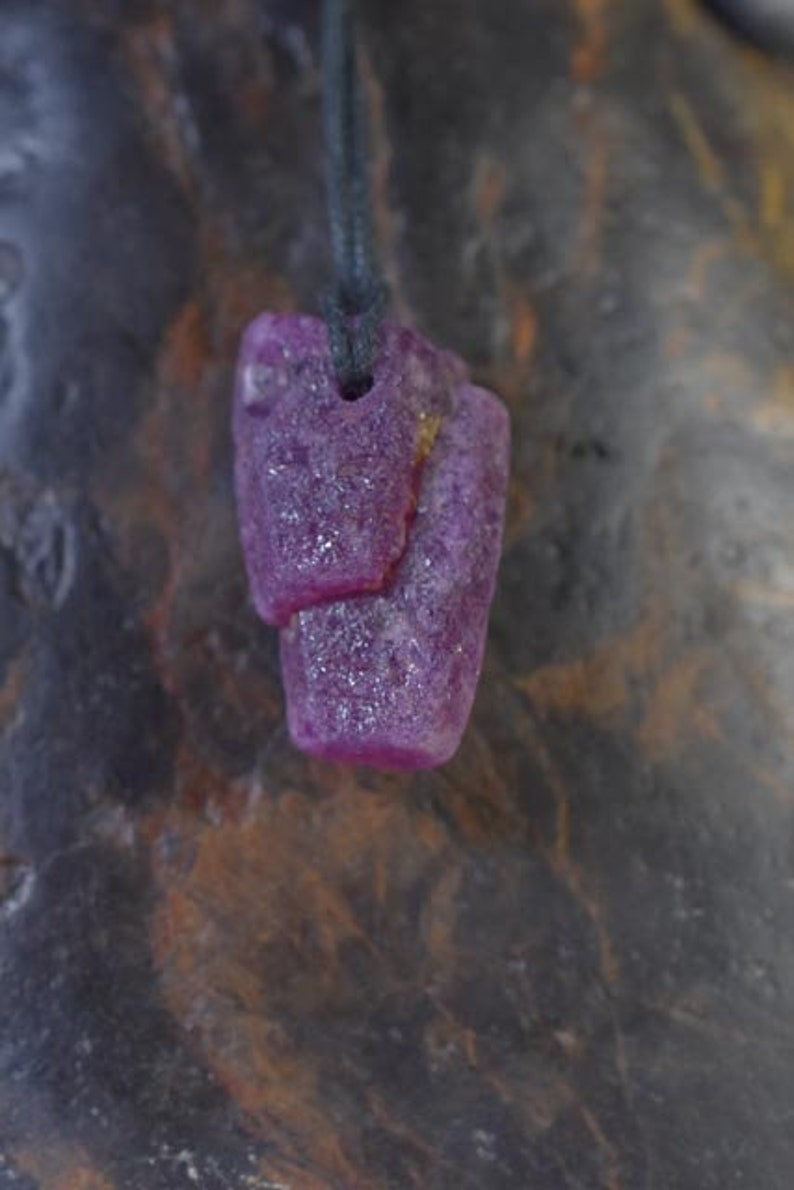 Ruby Crystal gemstone Pendant Necklace top quality Natural Sapphire crystal uncut