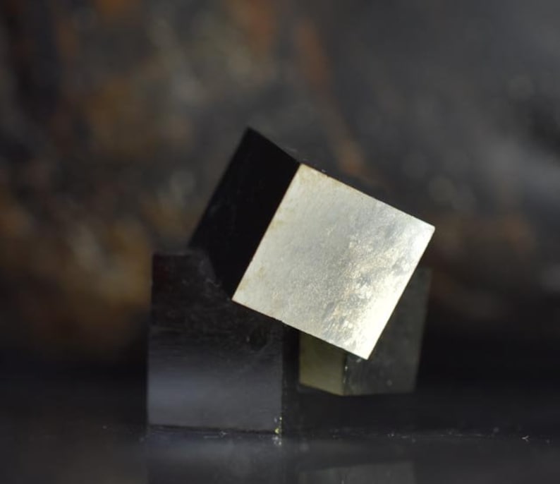 Pyrite Spain Navajun Cube Entwined Lustrous Mine Cluster Interlocking Natural Crystal Cubes La Rioja Spain