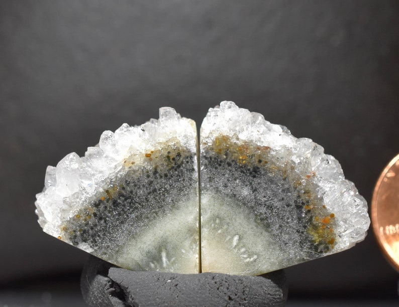 Quartz Chalcedony Raw Crystal Druzy druse Cabochon Cab pair